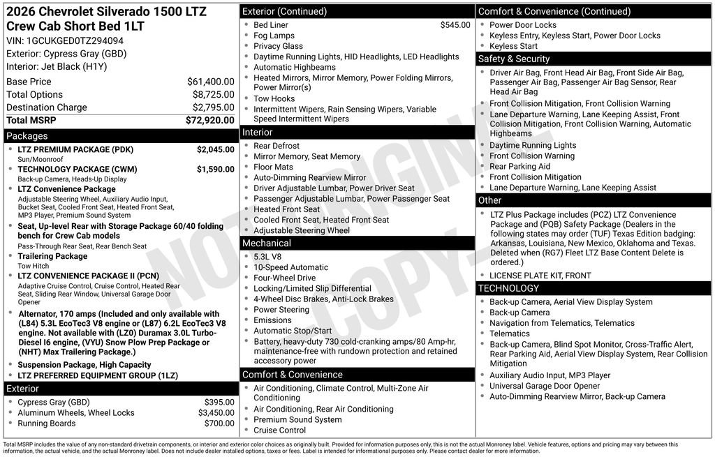 New 2026 Chevrolet Silverado 1500 LTZ w/ LTZ Premium Package AWD/4WD image 4