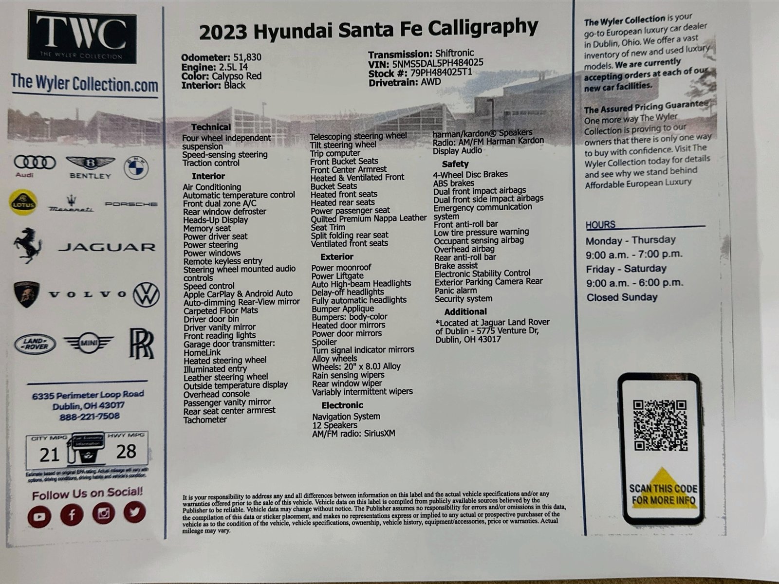 Used 2023 Hyundai Santa Fe Calligraphy AWD/4WD image 46