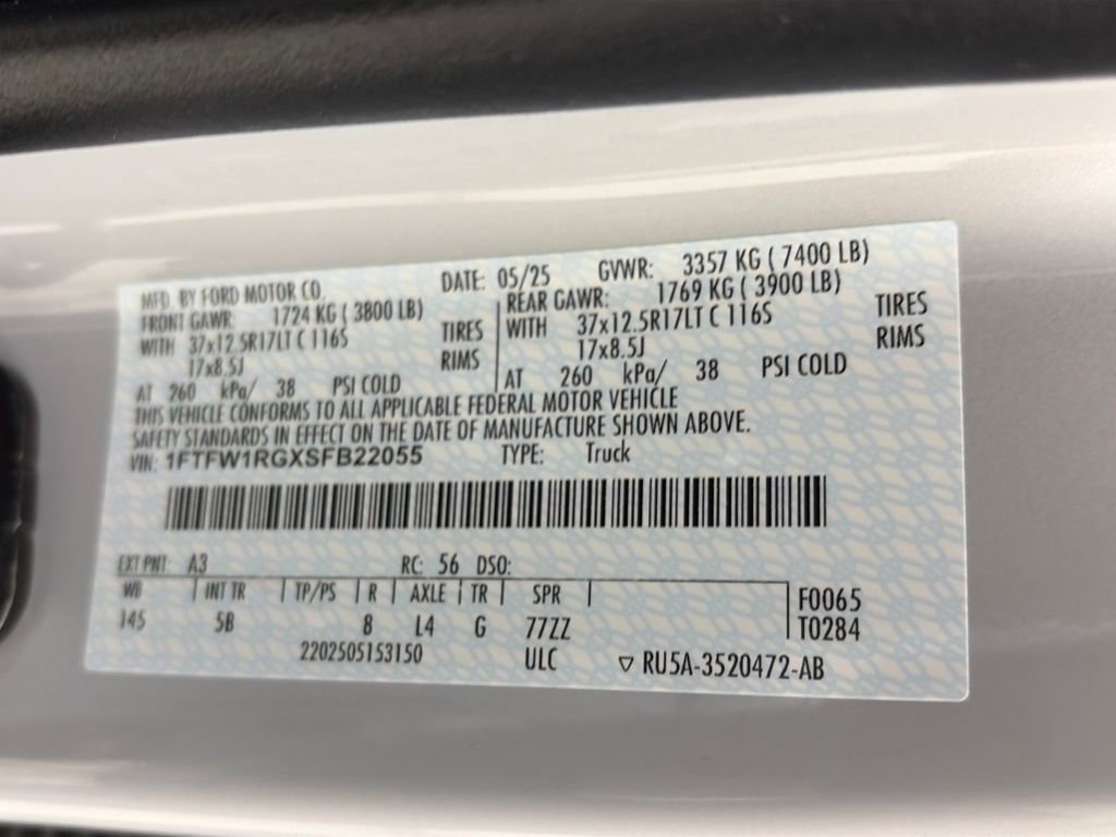 Certified 2025 Ford F150 Raptor AWD/4WD image 9