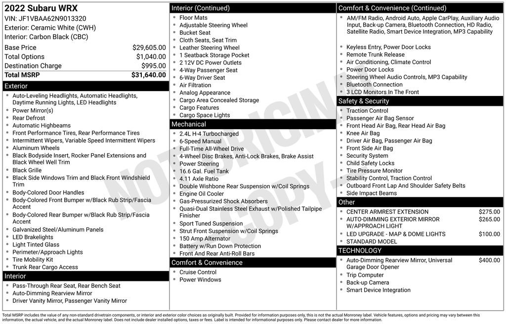 Used 2022 Subaru WRX image 4