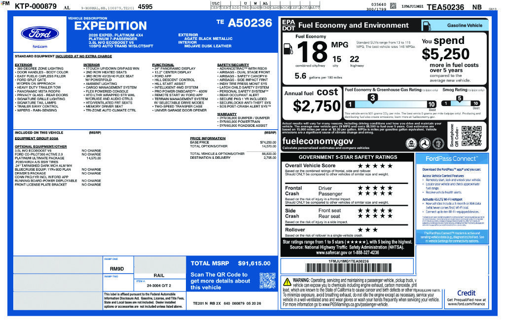 New 2026 Ford Expedition Platinum w/ Platinum Ultimate Package AWD/4WD image 4