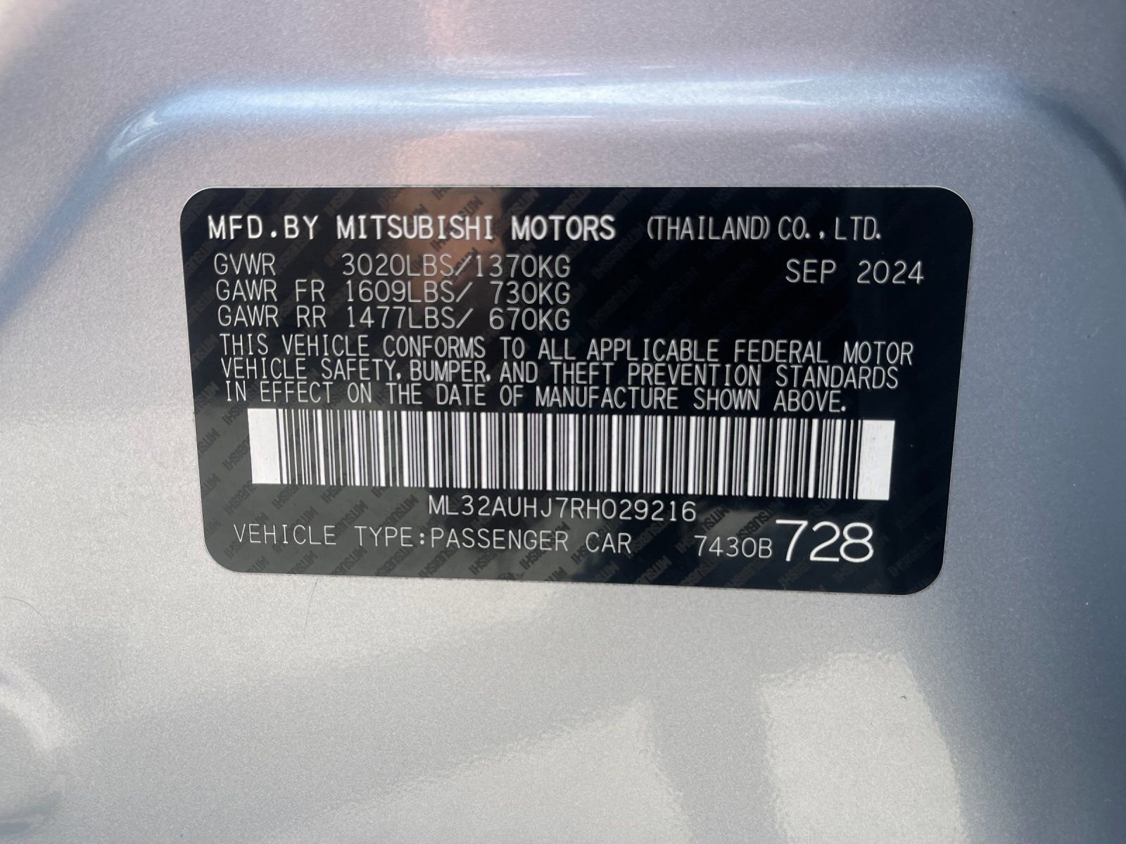 Used 2024 Mitsubishi Mirage ES FWD image 34