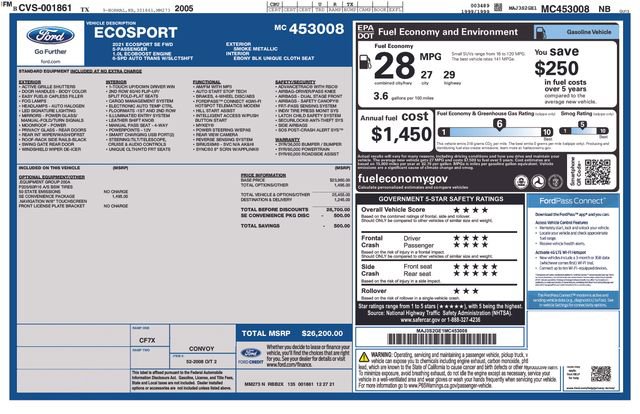 Used 2021 Ford EcoSport SE w/ SE Convenience Package FWD image 17