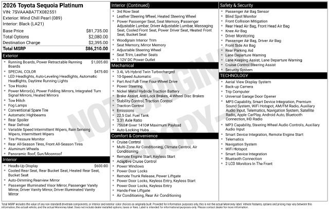 Used 2026 Toyota Sequoia Platinum AWD/4WD image 4