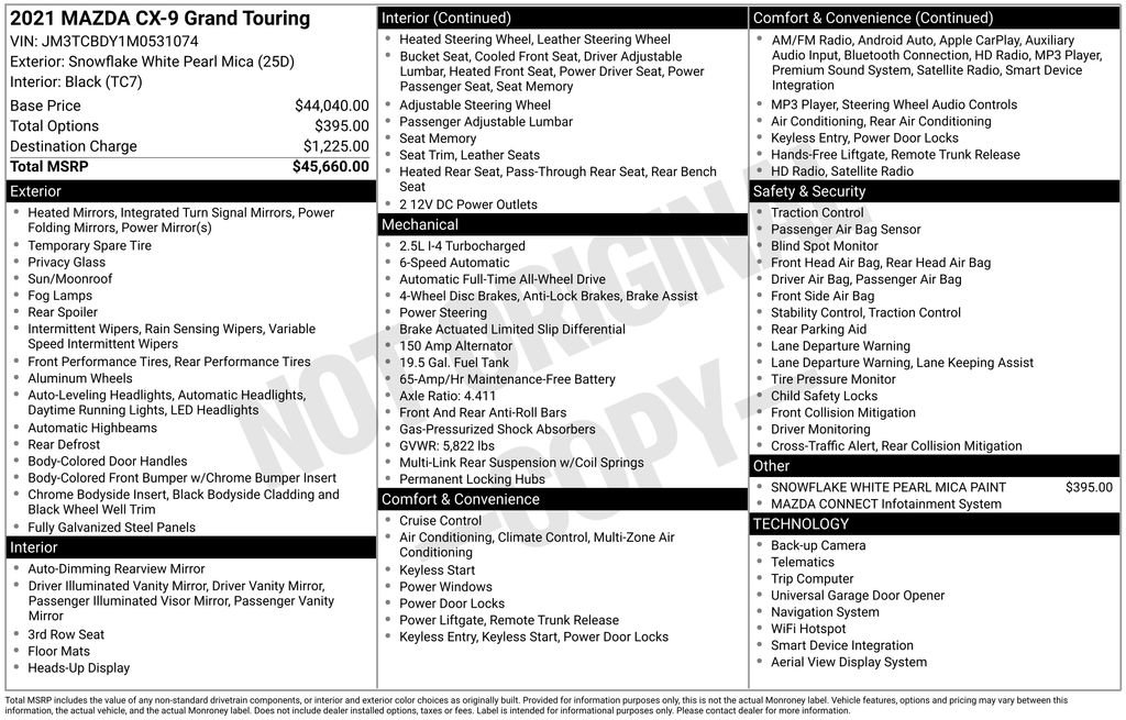 Used 2021 MAZDA CX-9 Grand Touring image 45