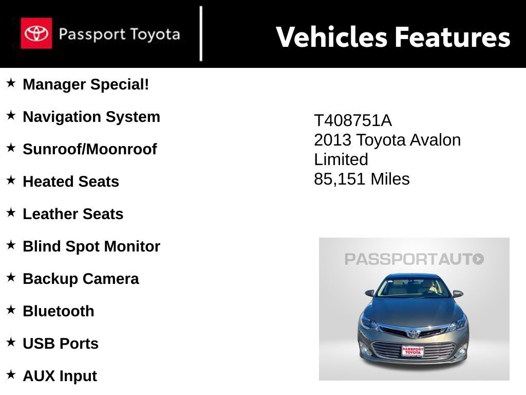 Used 2013 Toyota Avalon Limited FWD image 10
