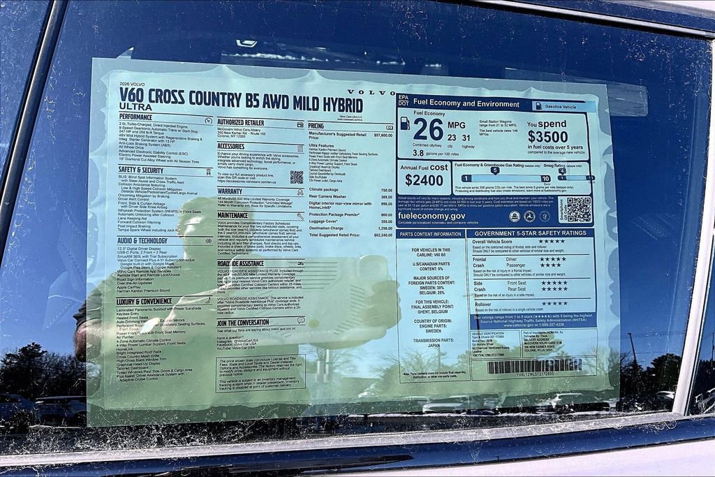 New 2026 Volvo V60 B5 Cross Country Ultra w/ Protection Package Premier image 14