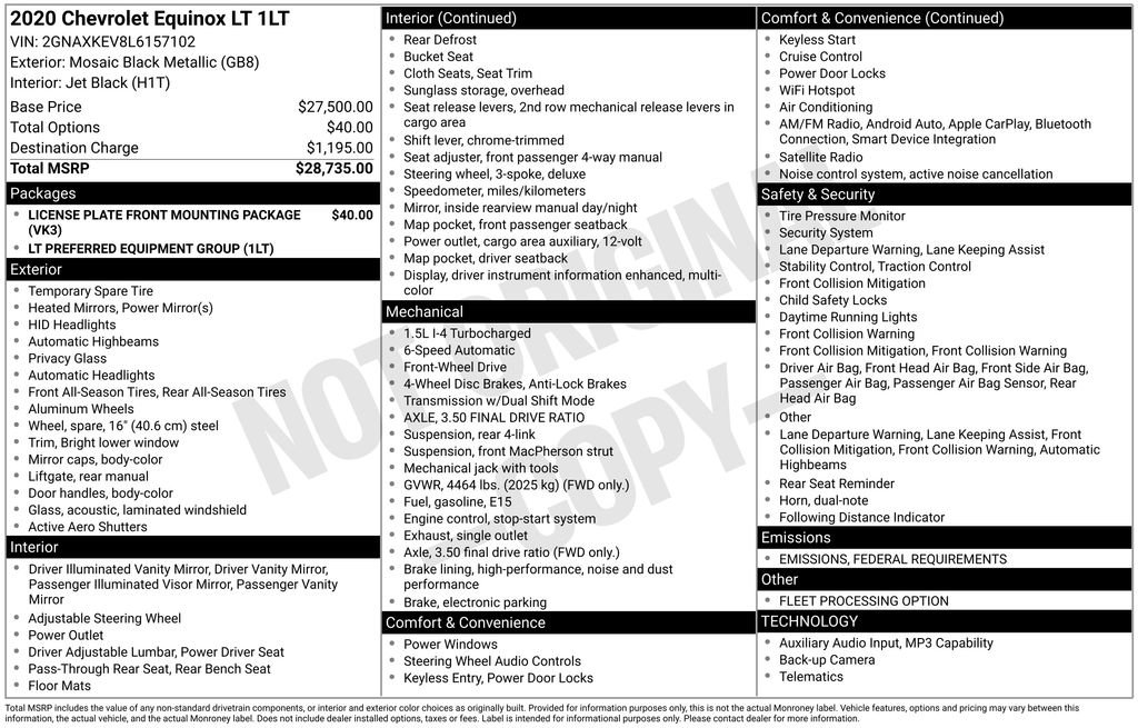 Used 2020 Chevrolet Equinox LT image 37