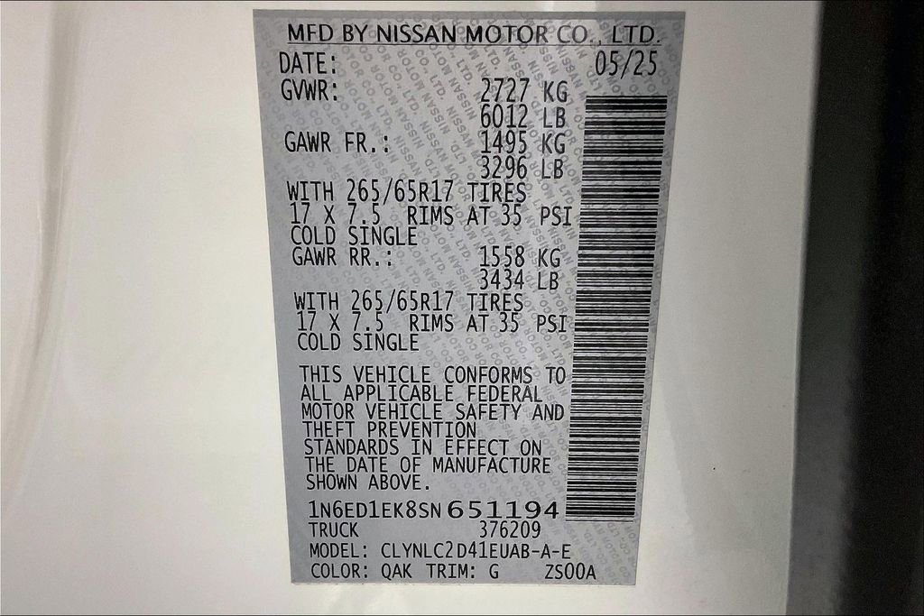 Certified 2025 Nissan Frontier SV w/ SV Convenience Package image 44