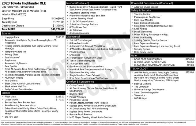 Used 2023 Toyota Highlander XLE image 38