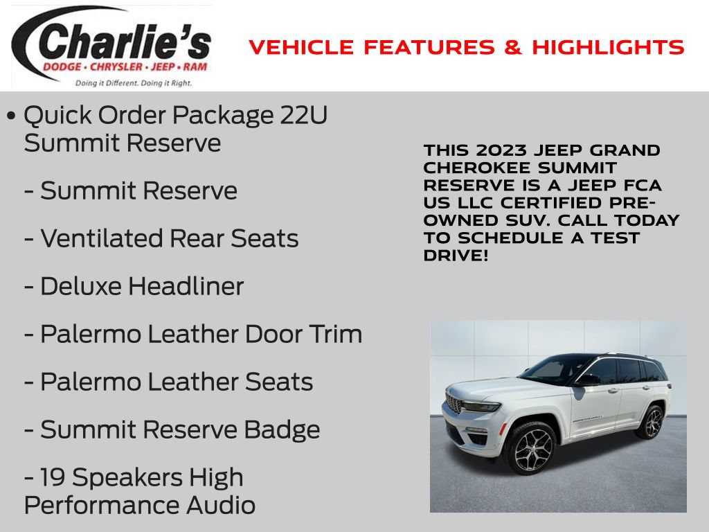 Certified 2023 Jeep Grand Cherokee Summit AWD/4WD image 19