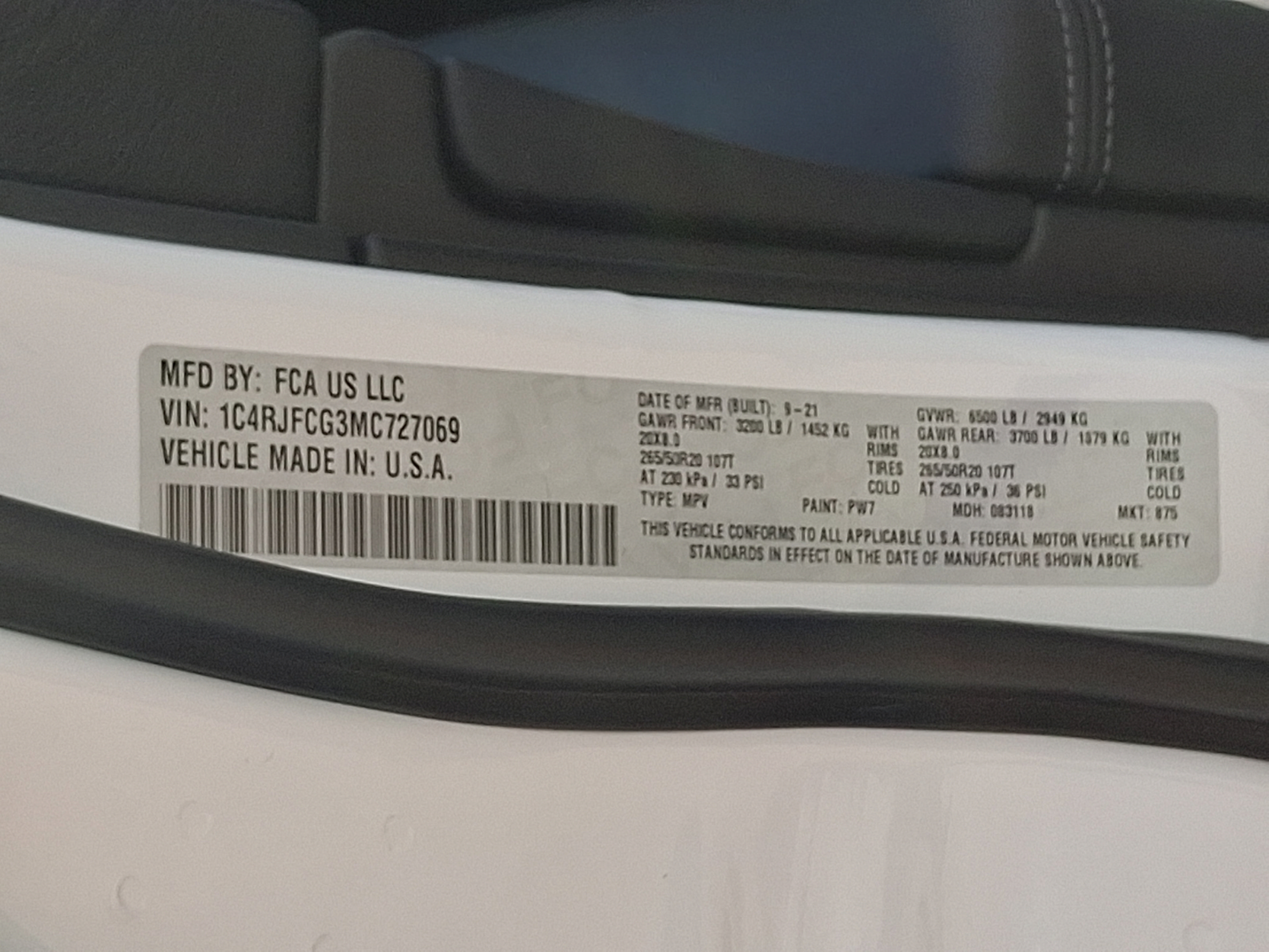 Certified 2021 Jeep Grand Cherokee Overland AWD/4WD image 23