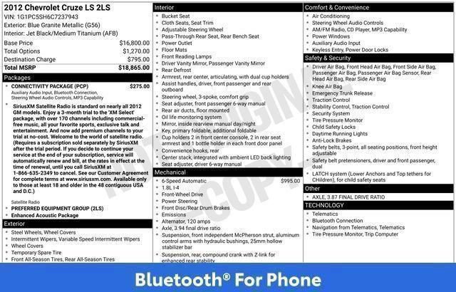 Used 2012 Chevrolet Cruze LS w/ Connectivity Package FWD image 39