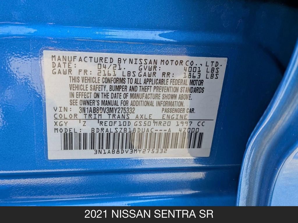 Used 2021 Nissan Sentra SR w/ SR Premium Package FWD image 25