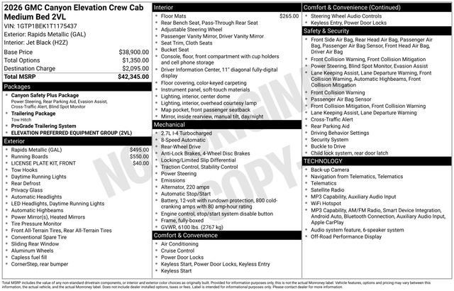 Used 2026 GMC Canyon Elevation RWD image 3