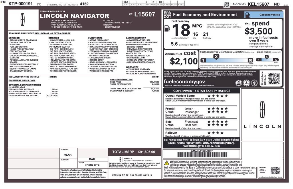 Used 2019 Lincoln Navigator L Reserve AWD/4WD image 2