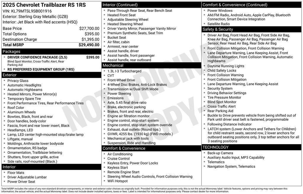 Used 2025 Chevrolet TrailBlazer RS w/ Driver Confidence Package FWD image 2