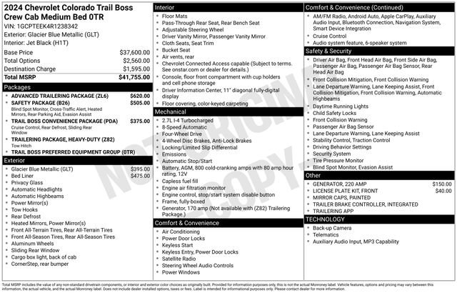 Used 2024 Chevrolet Colorado Trail Boss w/ Advanced Trailering Package AWD/4WD image 26