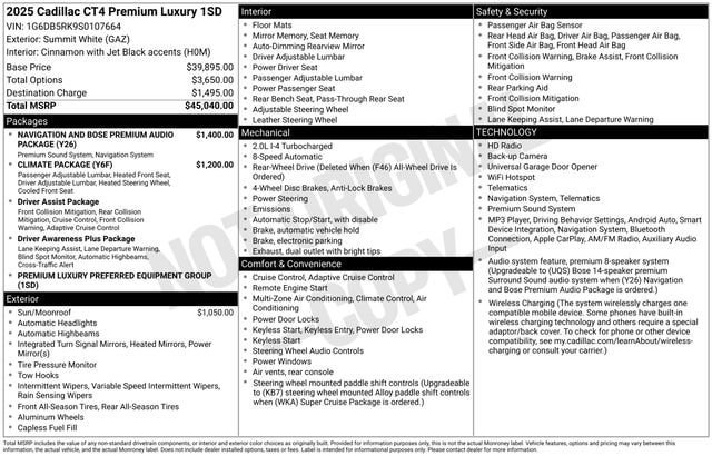 Certified 2025 Cadillac CT4 Premium Luxury RWD image 34