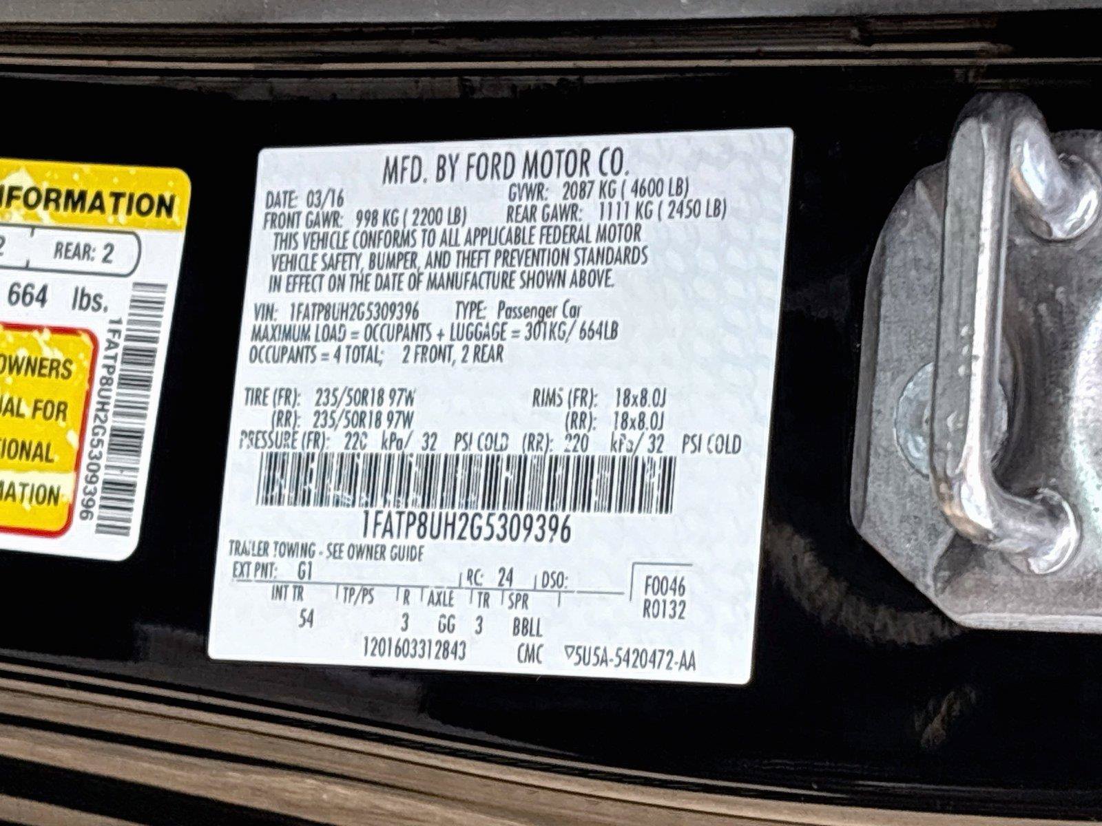 Used 2016 Ford Mustang Premium w/ Equipment Group 201A RWD image 32