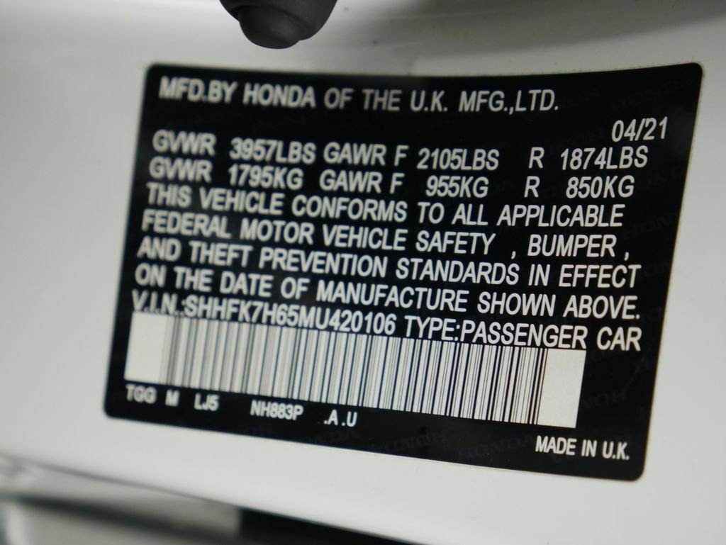 Certified 2021 Honda Civic EX image 31