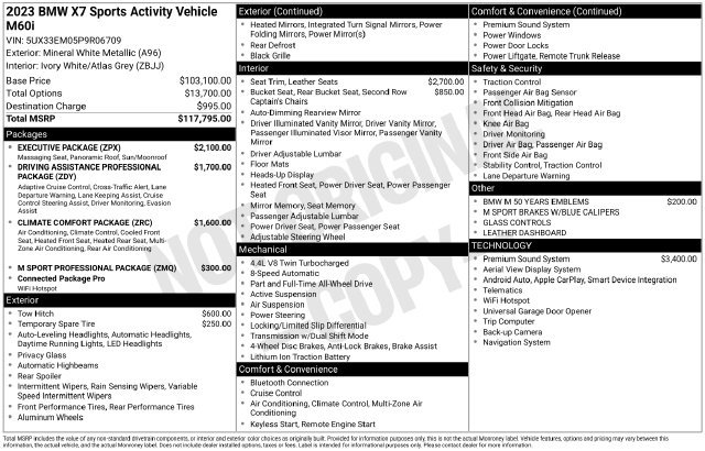 Used 2023 BMW X7 M60i w/ Executive Package AWD/4WD image 20