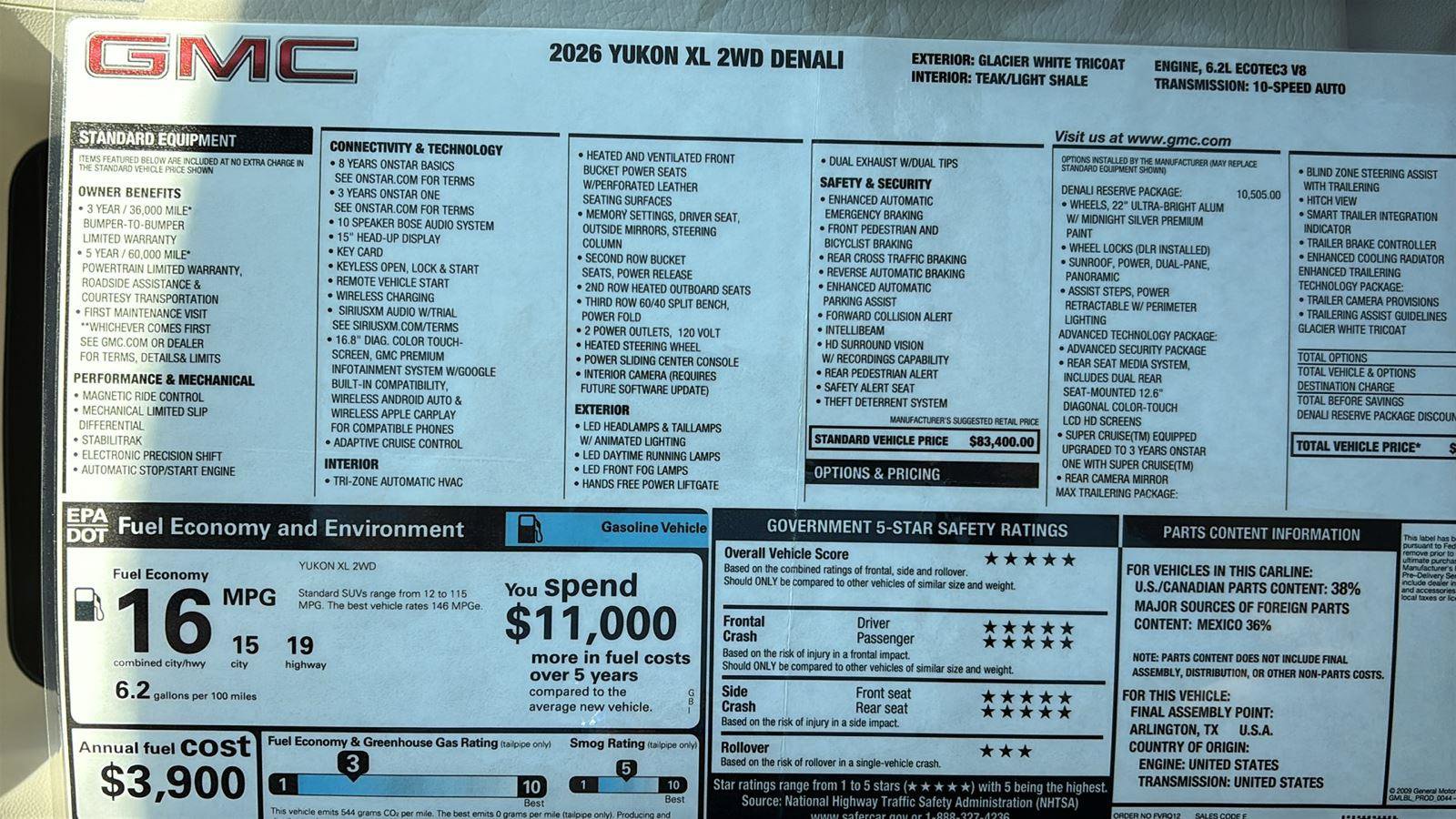 New 2026 GMC Yukon XL Denali w/ Denali Reserve Package image 44