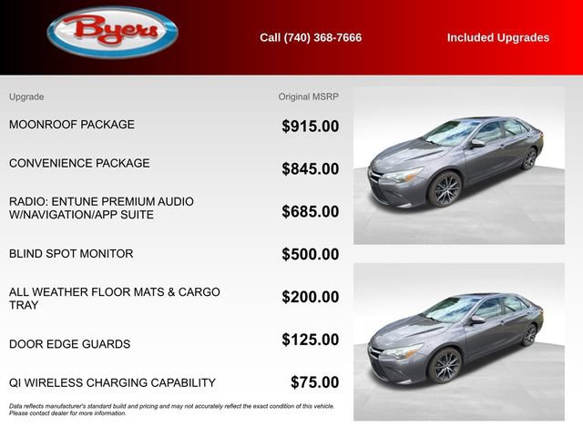 Used 2015 Toyota Camry XSE w/ Moonroof Package FWD image 5
