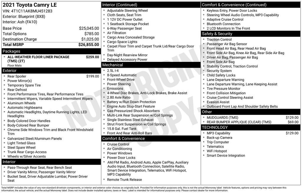 Used 2021 Toyota Camry LE image 4