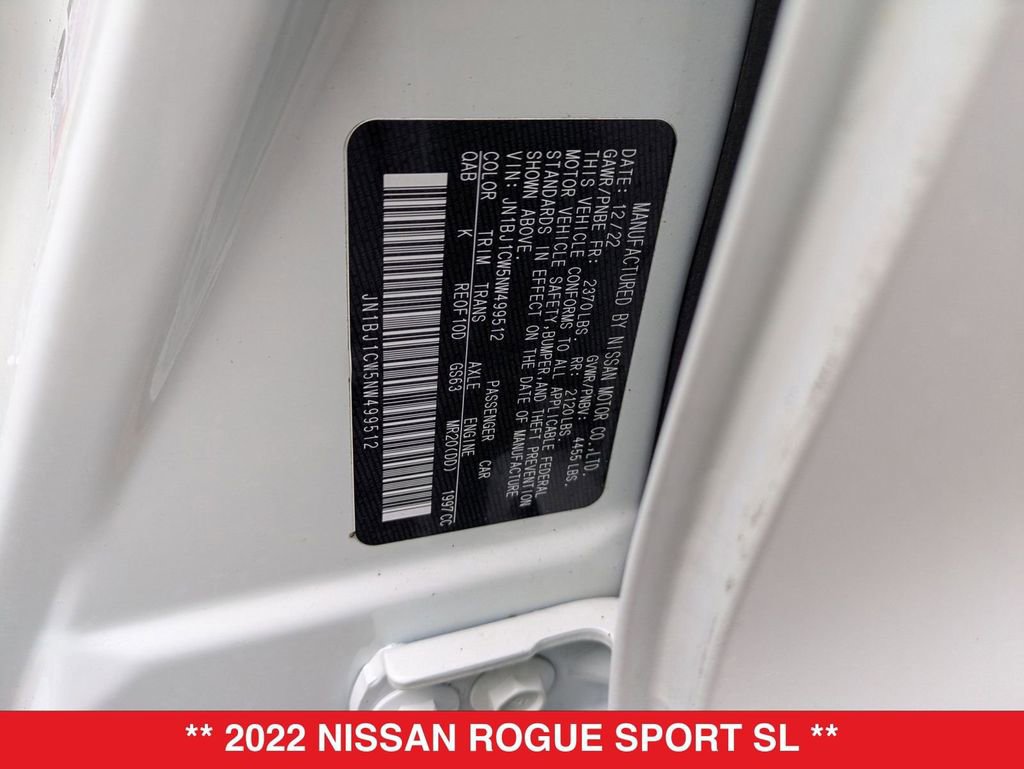 Certified 2022 Nissan Rogue Sport SL w/ Premium Package image 41