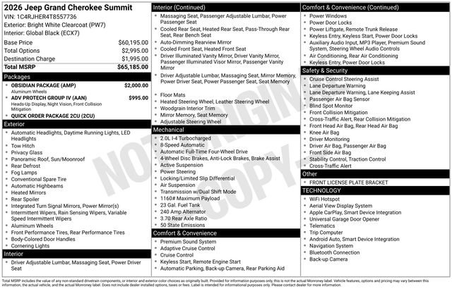 New 2026 Jeep Grand Cherokee Summit w/ Obsidian Package image 24