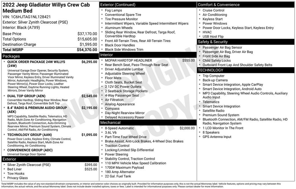 Used 2022 Jeep Gladiator Overland AWD/4WD image 6