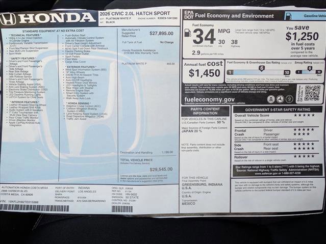 New 2026 Honda Civic Sport image 17