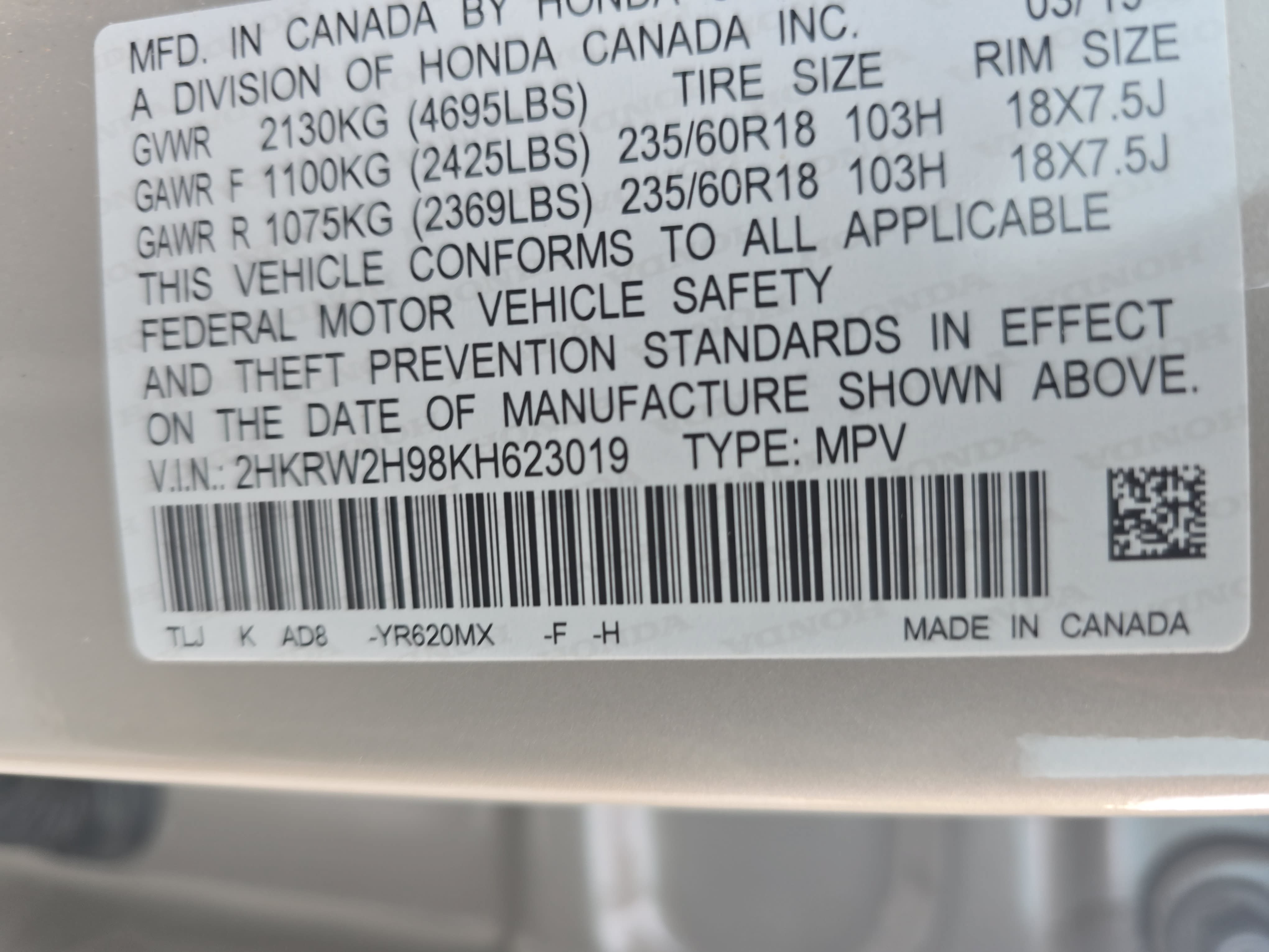 Used 2019 Honda CR-V Touring image 37