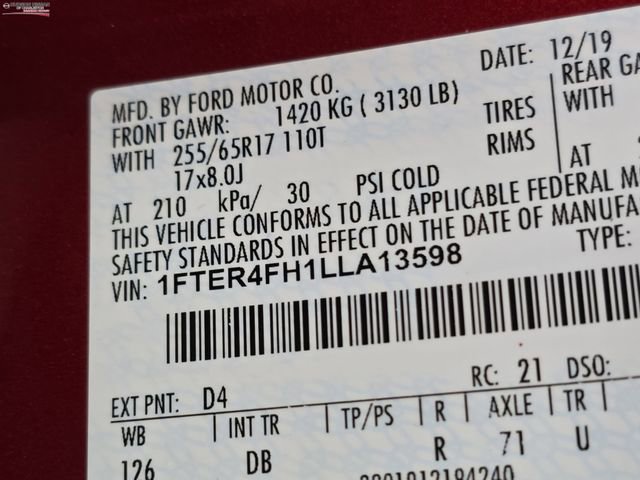 Used 2020 Ford Ranger Lariat w/ Equipment Group 501A Mid image 54