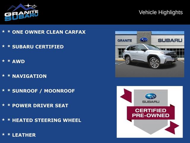 Certified 2025 Subaru Forester Touring AWD/4WD image 2