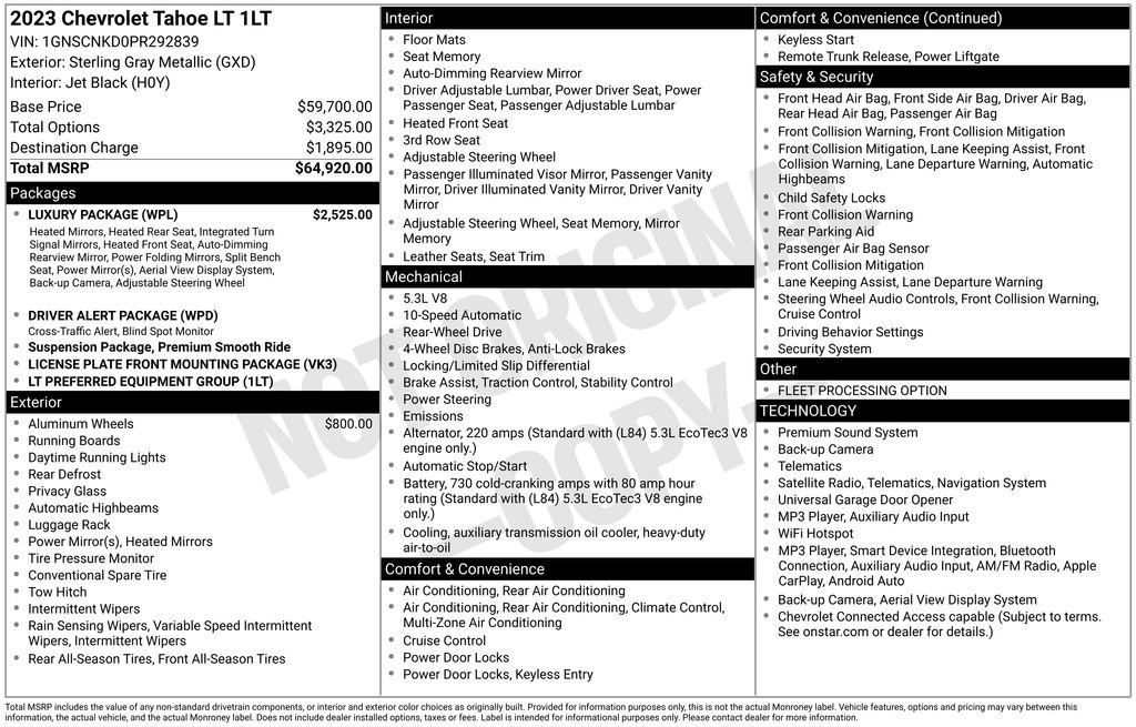 Used 2023 Chevrolet Tahoe LT w/ Luxury Package RWD image 26