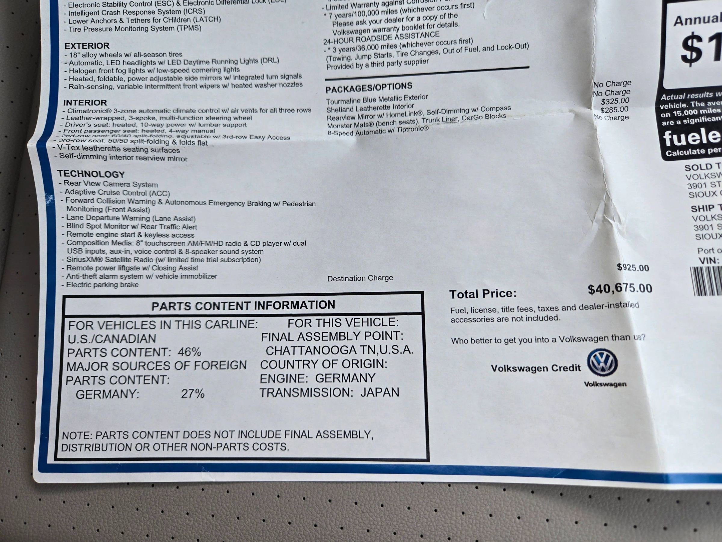 Used 2018 Volkswagen Atlas SE AWD/4WD image 69