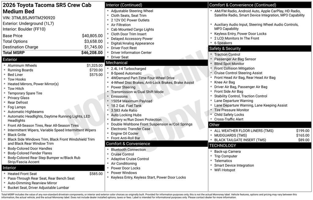 New 2026 Toyota Tacoma SR5 AWD/4WD image 7