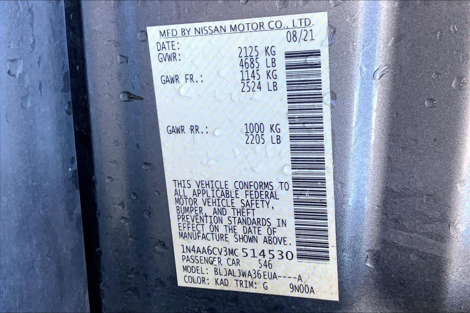 Used 2021 Nissan Maxima 3.5 SV w/ Floor Mat Group FWD image 20