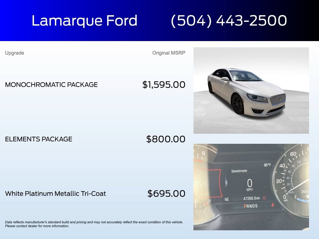 Used 2020 Lincoln MKZ Reserve w/ Monochromatic Package FWD image 2