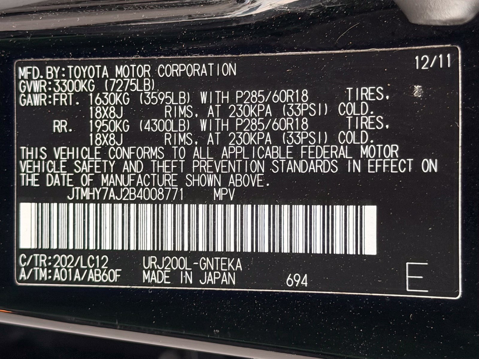 Used 2011 Toyota Land Cruiser w/ Upgrade Pkg AWD/4WD image 50