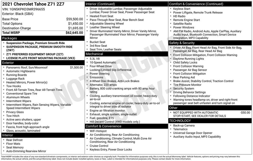 Used 2021 Chevrolet Tahoe Z71 AWD/4WD image 41