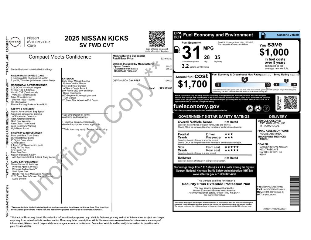 Used 2025 Nissan Kicks SV image 54