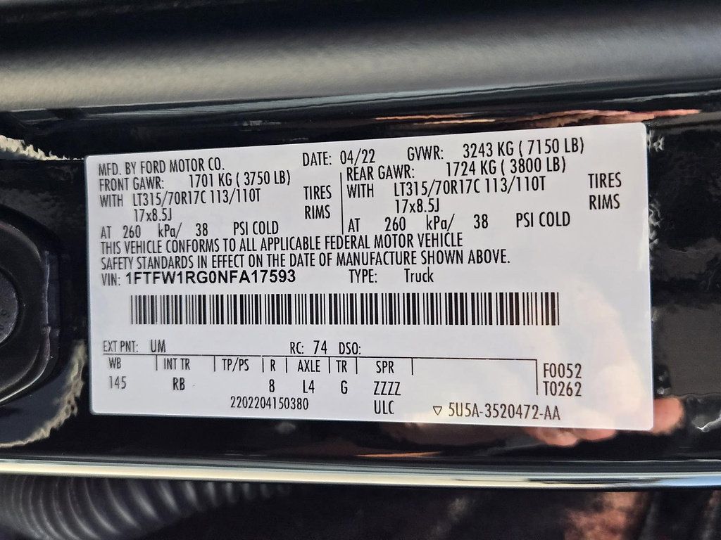 Used 2022 Ford F150 Raptor w/ Equipment Group 801A High AWD/4WD image 32