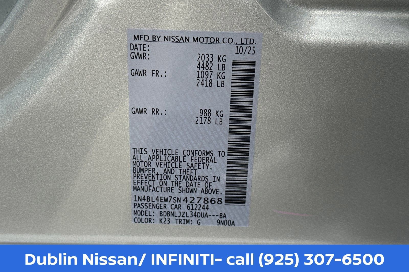 New 2025 Nissan Altima 2.5 SL AWD/4WD image 34