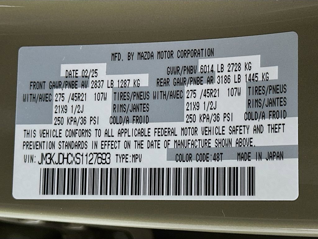 Certified 2025 MAZDA CX-70 3.3 Turbo S w/ Premium Package image 34