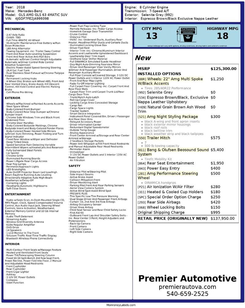 Used 2018 Mercedes-Benz GLS 63 AMG 4MATIC image 2