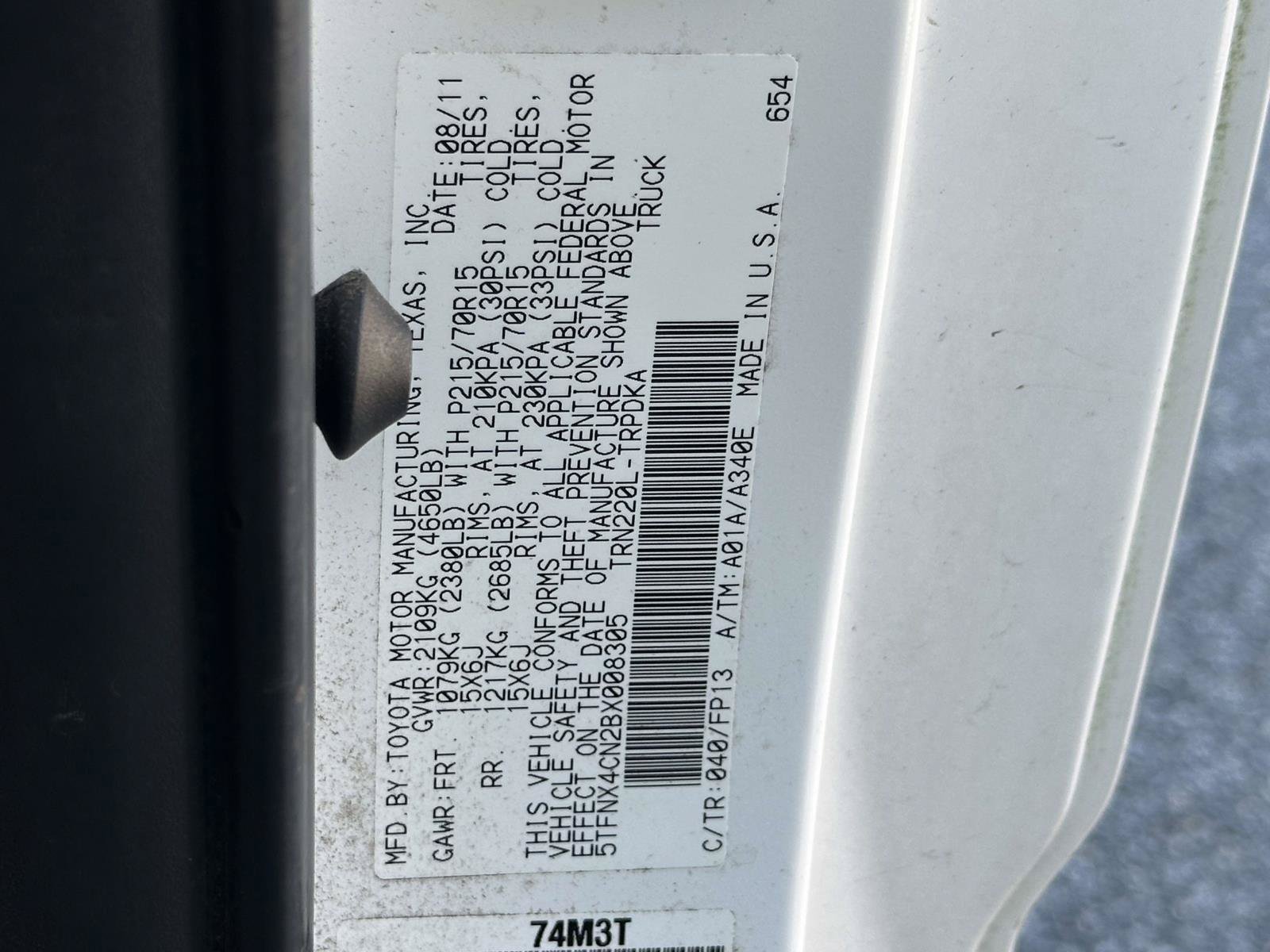 Used 2011 Toyota Tacoma 2WD Regular Cab image 11