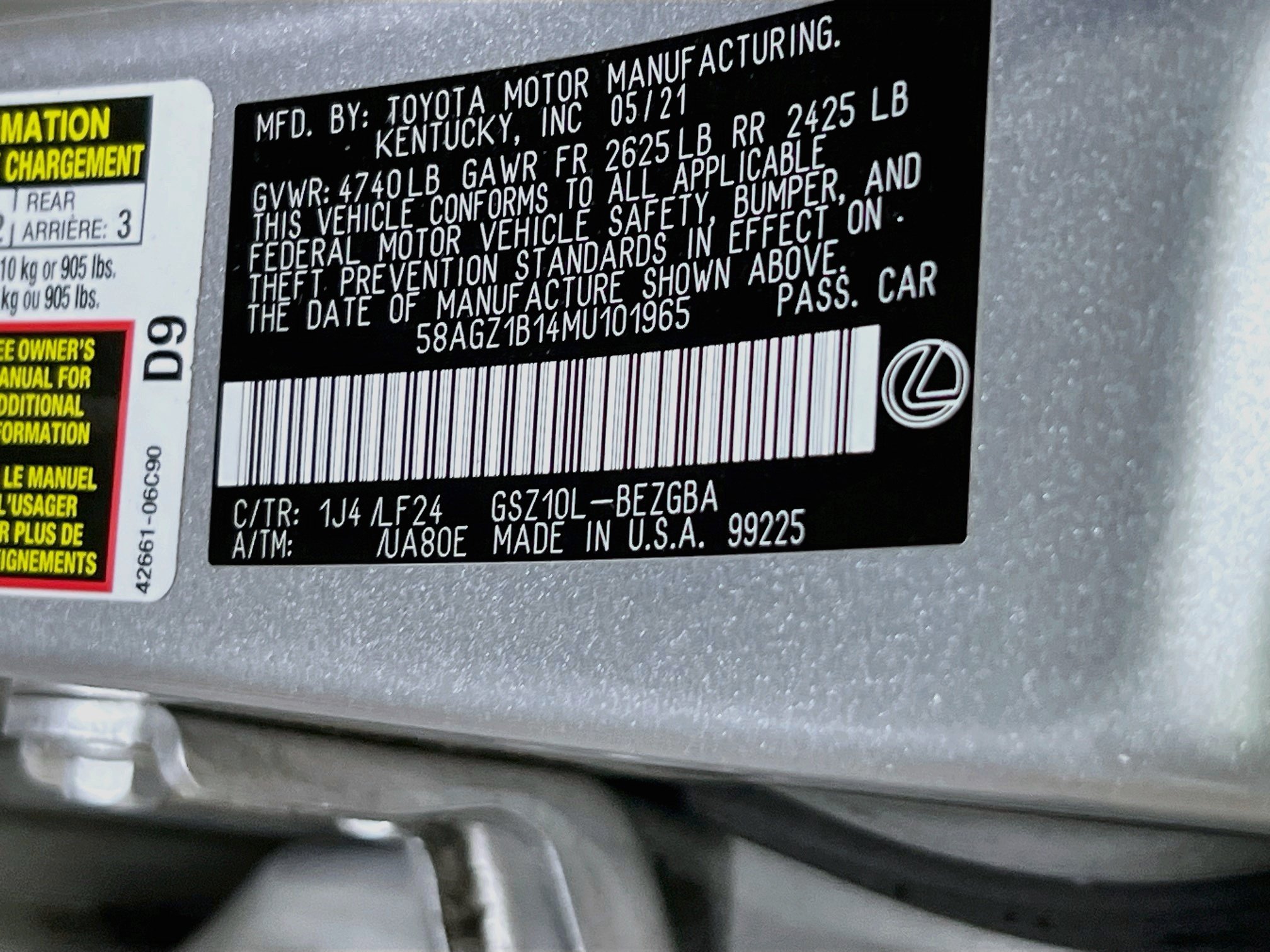 Used 2021 Lexus ES 350 F Sport w/ Accessory Package 2 FWD image 31